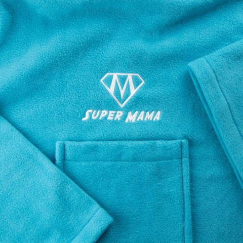 Kocyko-szlafrok "Super Mama" Niebieski