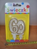 Świeczka cyferka ''60'' 8cm