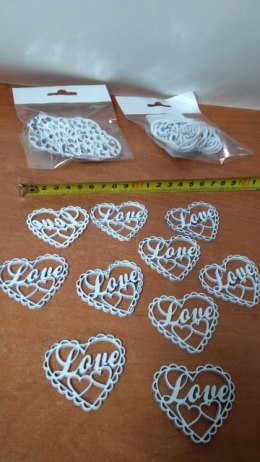Serce drewniane zawieszka walentynka 10szt. 5cm