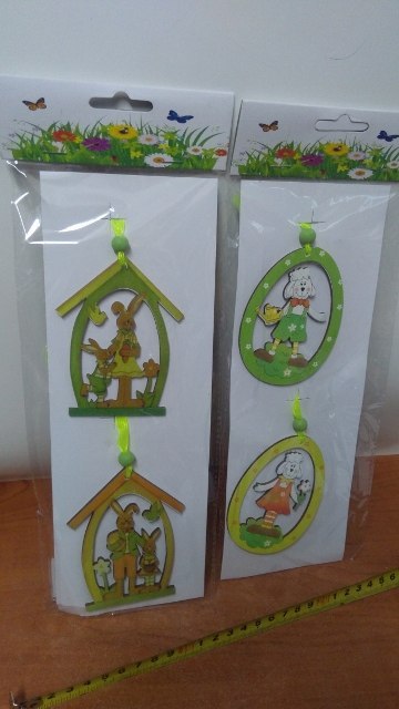 Zawieszka drewniana 2szt WIELKANOC SWF-16114