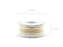 Taśma jutowa z koronką 4cmx5m | TJ3-4