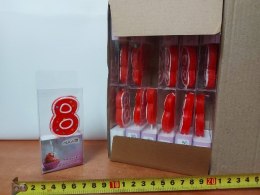 Świeczka 12szt. urodziny ''8'' KROPKI