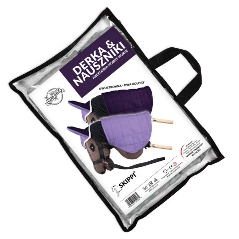 Derka dwustronna i nauszniki Skippi dla Hobby Horse - fioletowa
