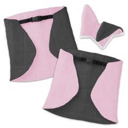 Derka dwustronna i nauszniki Skippi dla Hobby Horse - różowa i szara