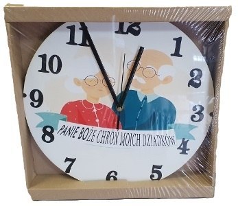 Zegar ścienny 30cm Panie Boże chroń moich Dziadków