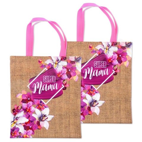 Torba na zakupy "Super Mama" Różowa