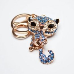 Brelok do kluczy lisek cyrkonie