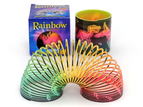 Sprężynka tęczowa dino 6,5x6,5cm