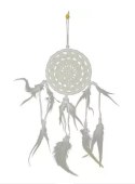 Łapacz snów biały 12cm koronka