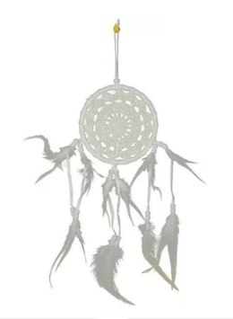 Łapacz snów biały 12cm koronka