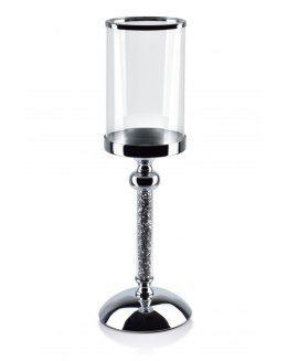 Świecznik chantal srebrny 37,5x12cm | HTRD6886