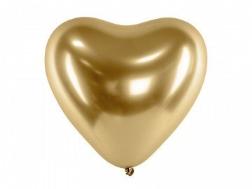 Balony glossy 30cm, serca, złoty 50szt