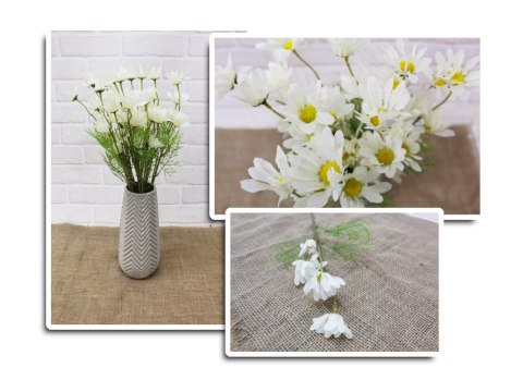 Kwiat 10szt sztuczny stokrotka 5-kwiatowa średnia 6 cm na jednej łodydze 60 cm - mix kolorów