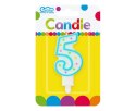 Świeczka cyferka kropeczki "5"