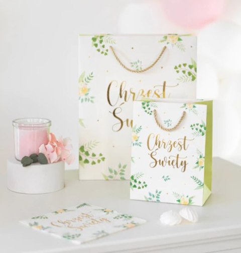 Torebki na prezenty 15x20cm Chrzest 12szt. | 127704