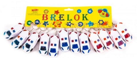 Brelok 12szt auto policyjne ze światłem