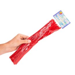 Druciki pluszowe giętkie 6mm, dł 30cm. 40szt czerwone brokat DPK-03