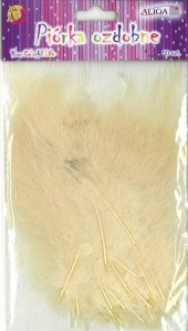 Piórka dekoracyjne ecri 50 szt. P-070