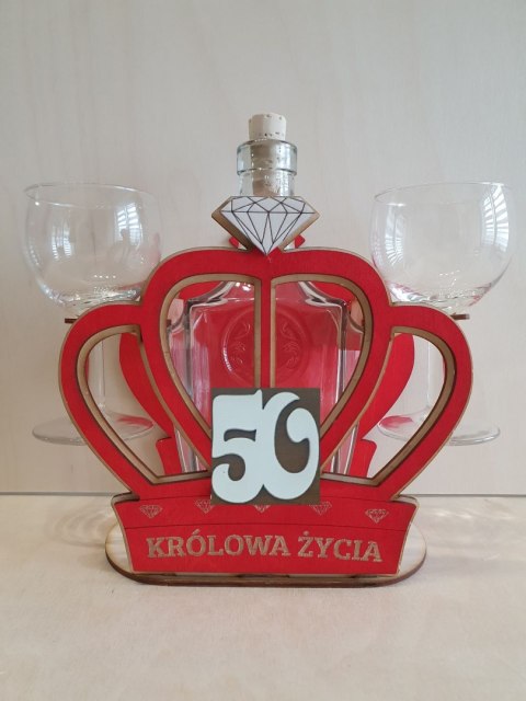 Karafka korona + kieliszki do wina "50"