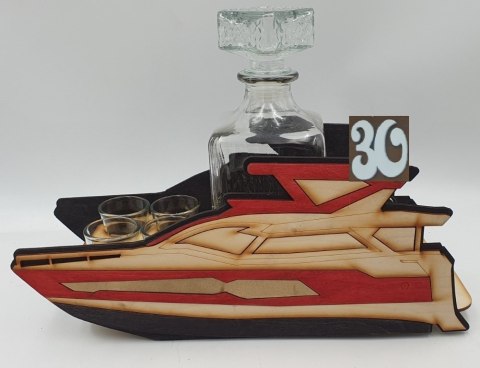 Karafka JACHT + 6 kieliszków 30 urodziny