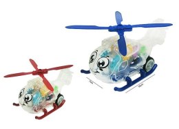 Helikopter przeźroczysty zębatki 15cm ze światłem