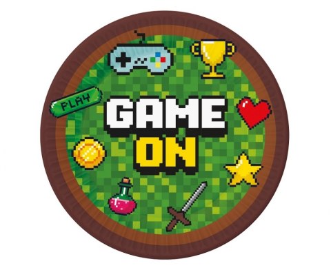 Talerzyki papierowe Game On 23 cm 6 szt.