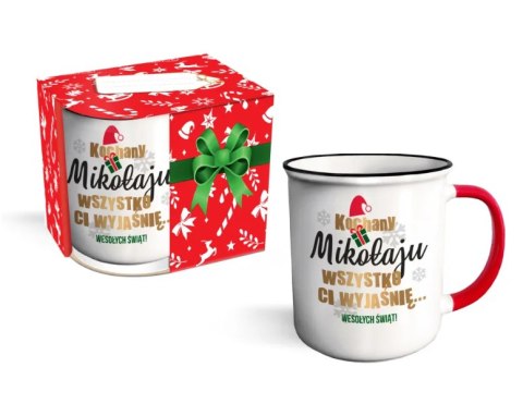 Kubek 400ml garnuszek - Kochany Mikołaju... Wesołych Świąt!