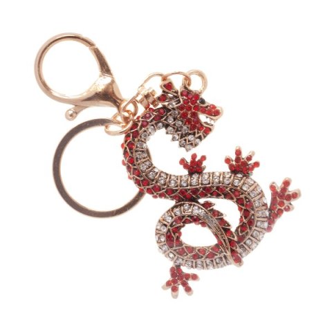 Brelok do kluczy z cyrkoniami, smok