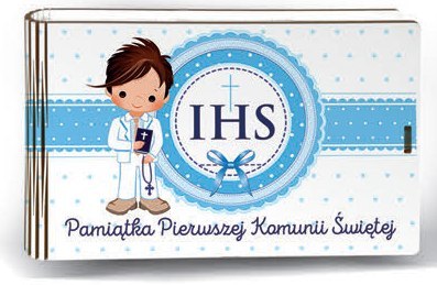 Banknotówka z życzeniami KOMUNIA ŚW NIEBIESKA