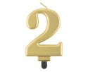 Świeczka B@C cyferka 2 złota