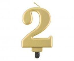 Świeczka B@C cyferka 2 złota