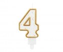Świeczka B&C cyferka "4", złoty kontur