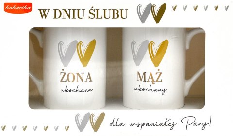 Komplet 2 kubków ŻONA MĄŻ Ukochana Ukochany ŚLUB | Q1012