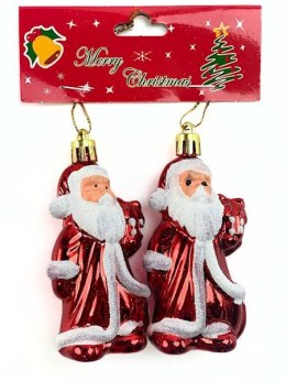 Bombki plastikowe 2 szt MIKOŁAJ dł. 8 cm