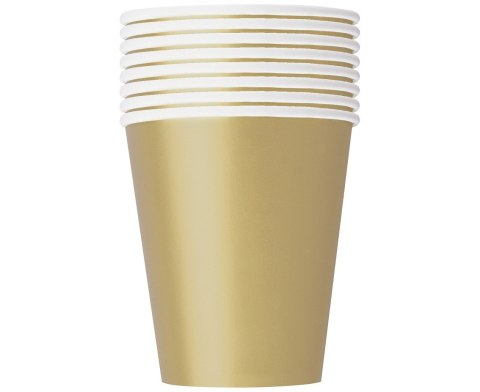 Kubeczki papierowe złote 270 ml. 8 szt.