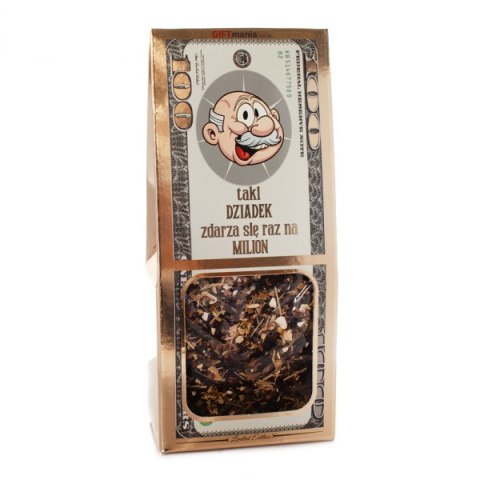 Wyjątkowa herbatka kwiatowa w złotym opakowaniu dla Dziadka Dolar