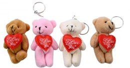 Brelok 12szt pluszowy miś z sercem