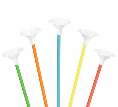 Patyczki do balonów z zatyczką papierowe mix kolor 100szt. EKO 150672