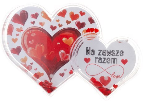 Ramka z brokatem podwójne serce "Na zawsze razem"