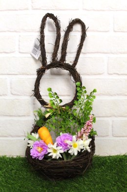 Stroik wielkanocny z gałązek ZAJĄC 50 x 21 x 10 cm MZ-064