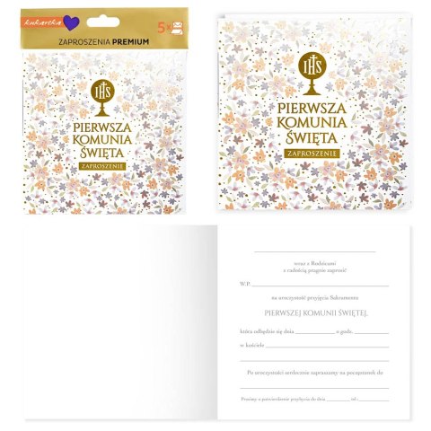 Zaproszenie 5szt. Komunia PMZ-135