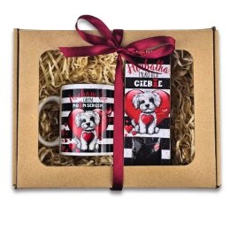 Zestaw KUBEK + HERBATA - dla zakochanych - Walentynki - Serca 3357-WAL2