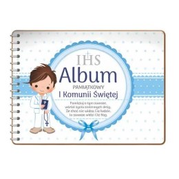 Album na zdjęcia Pamiątka I KOMUNII Świętej - Chłopiec Niebieski 3343-KOM4