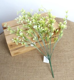 Gałązka 2szt drobne listki wys. 38 cm 7 łodyg ZIELONO-BIAŁA MD-068A