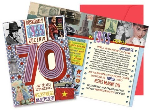 Karnet Urodziny 70 (cyfry, roczniki) 2025 V-122