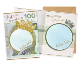 Karnet Urodziny (król, banknot, lusterko) DK-1213