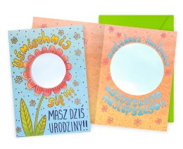 Karnet Urodziny (kwiatek, lusterko) DK-1222
