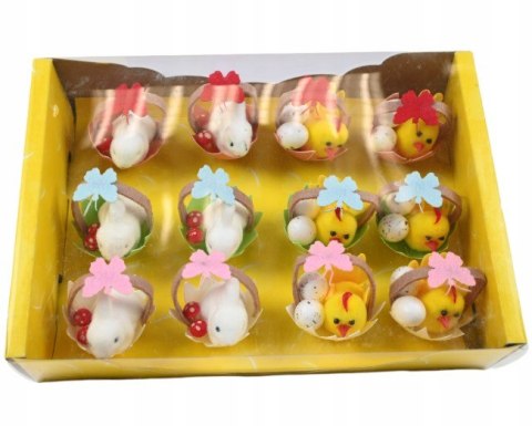 Kurczaczki dekoracyjne wielkanocne komplet 12szt.