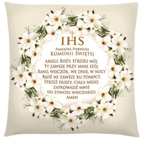 Poduszka Pamiątka I KOMUNII Świętej - Wianek 3335-KOM2