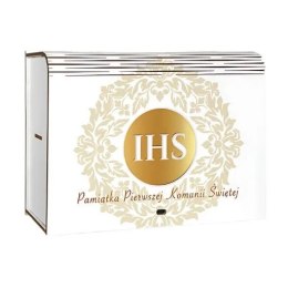 Pudełko dzielone na gadżety pieniądze KOMUNIA - Złoty IHS 3307-KOM5